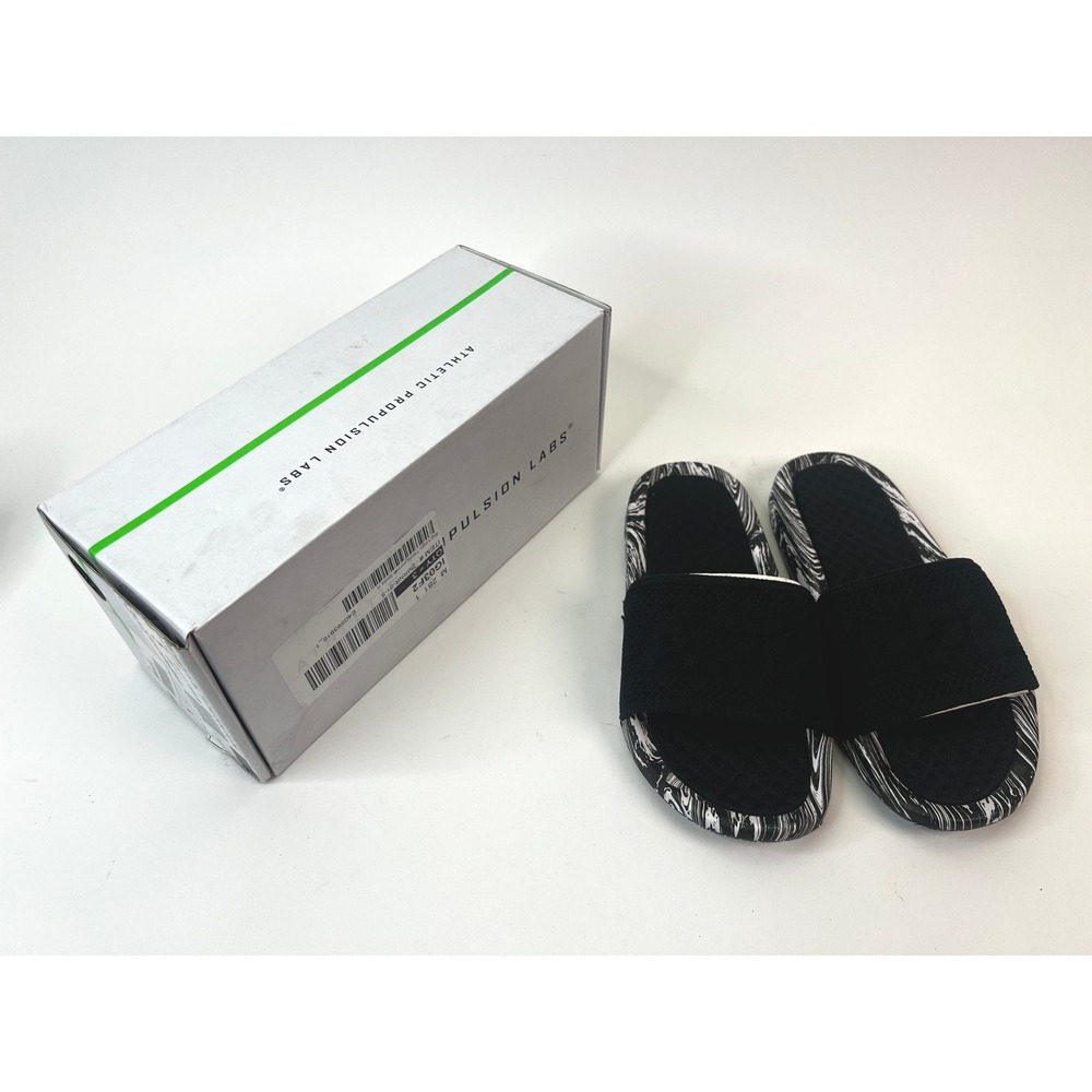 Athletic Propulsion Labs APL Women's Black White Marble Techloom Slide Sandals 5